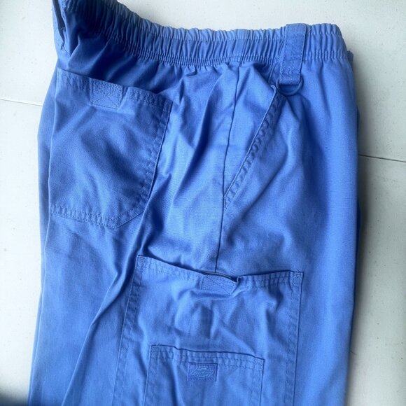 Dickies Blue XL EDS Signature Unisex Zip Fly Pull-On Scrub Pant | 81006 Cargo - Picture 2 of 9